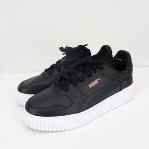 Puma Women's Carina Street Sneaker Black White Size 8